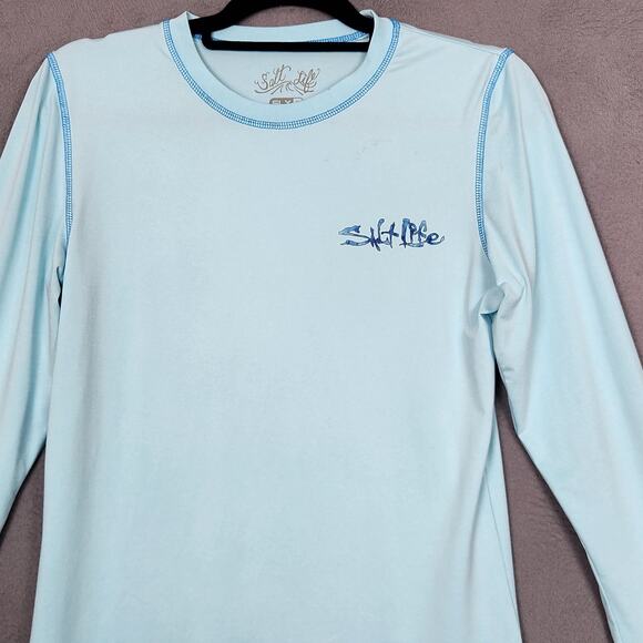 SALT LIFE Billfish Slam T-Shirt Mens Medium Blue Long Sleeve Sail Beach Fishing - Picture 5 of 16